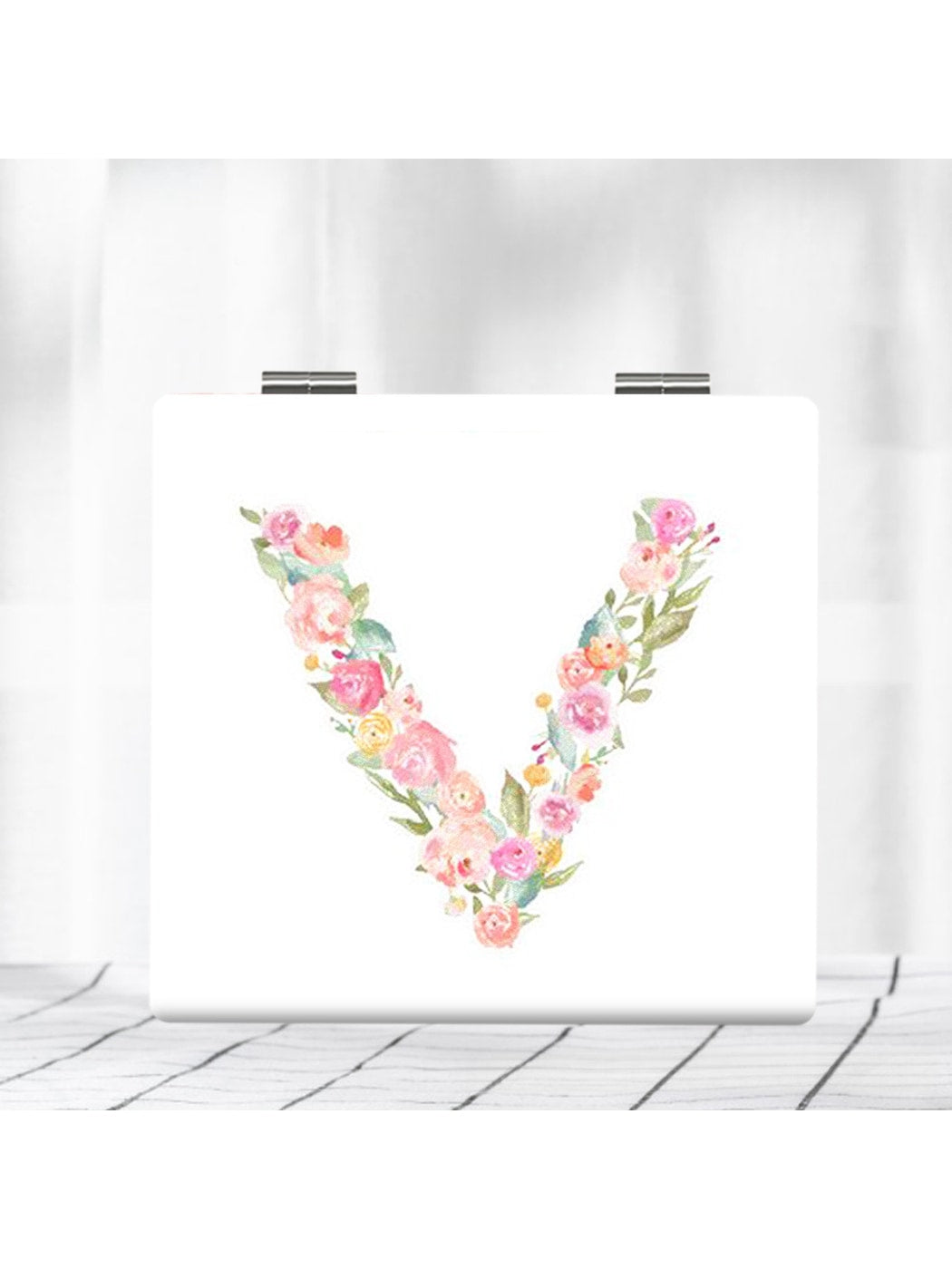 Mirroray - Floral Letter Pattern Foldable Makeup Mirror