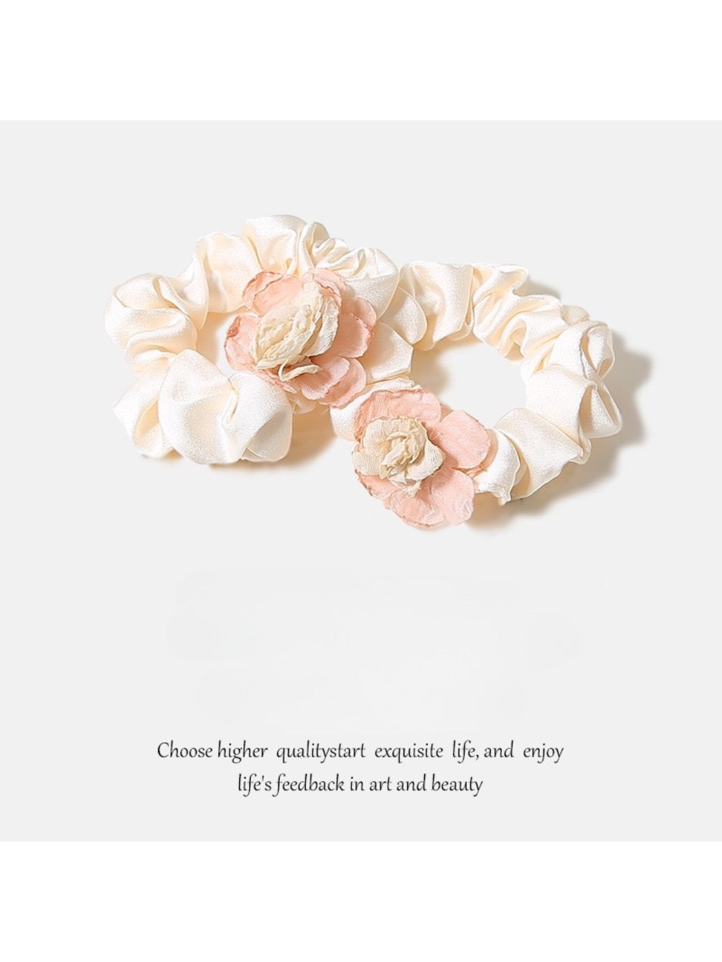 Gifty - Satin Camellia Hair Scrunchies