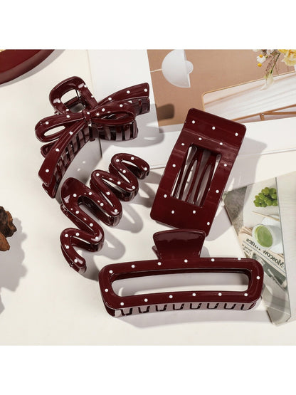 Beau - Stylish Wine Red Hair Claw Clips