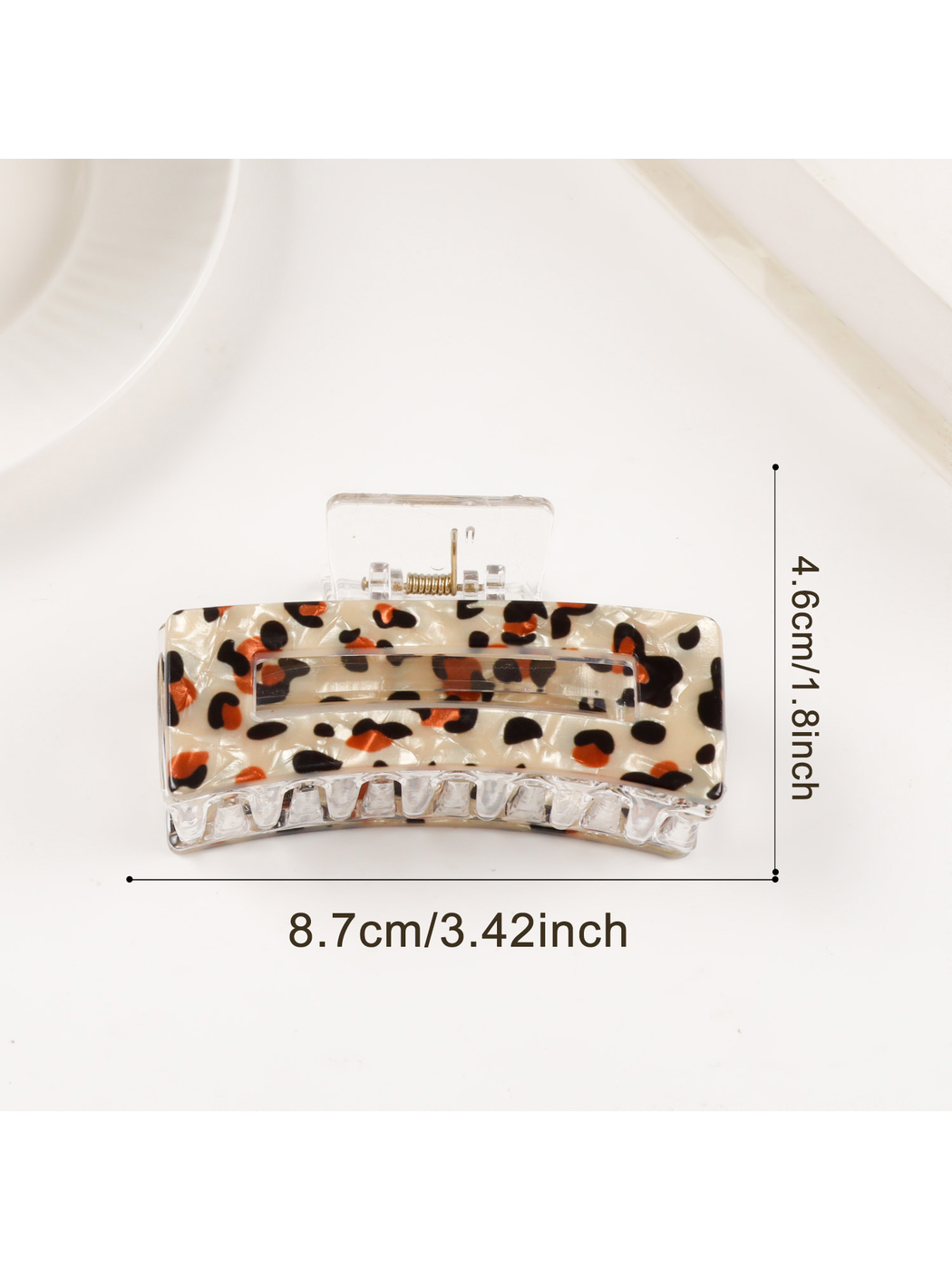 Beau - Vintage Leopard Print Curved Claw Clip