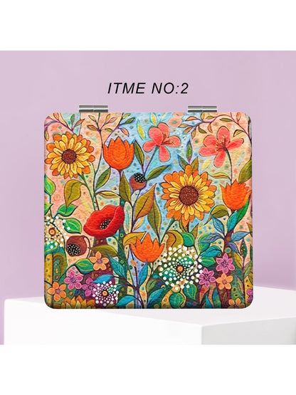 Mirroray - Portable Makeup Mirror with Floral Design
