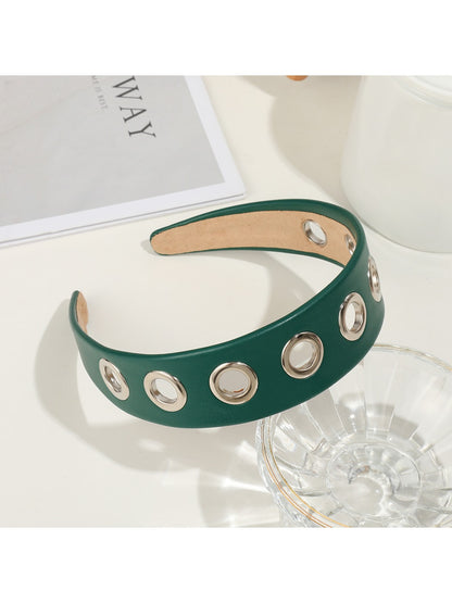 Gifty - Fashion PU Alloy Circle Accent Headband