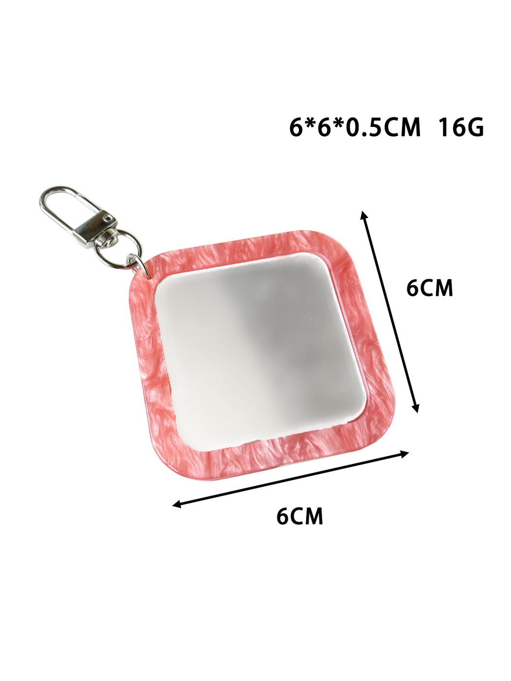 Keypus - Acrylic Square Mirror Bag Charm Keychain
