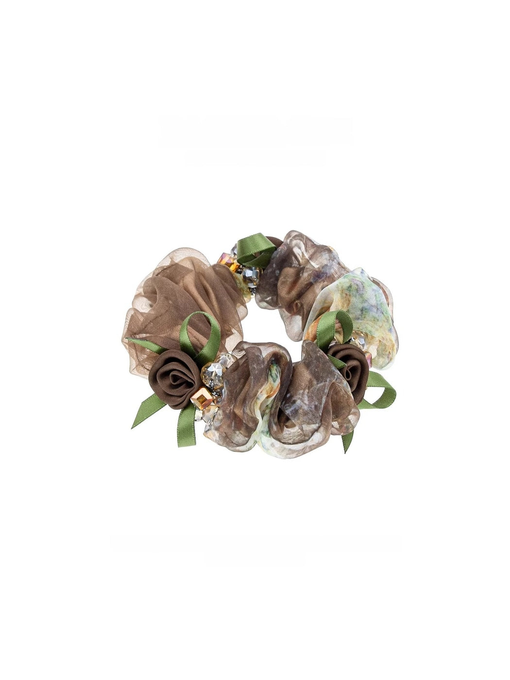 Gifty - Polyester Floral Bow Detail Scrunchie