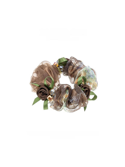 Gifty - Polyester Floral Bow Detail Scrunchie