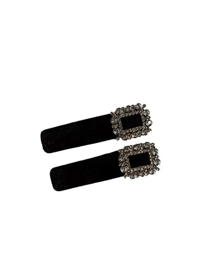 Beau - Rhinestone-Embellished Velvet Hair Clip