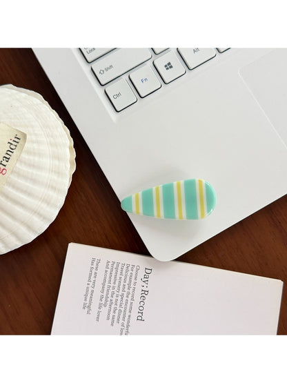 Beau - Sweet Style Striped Plastic Hair Claw Clip