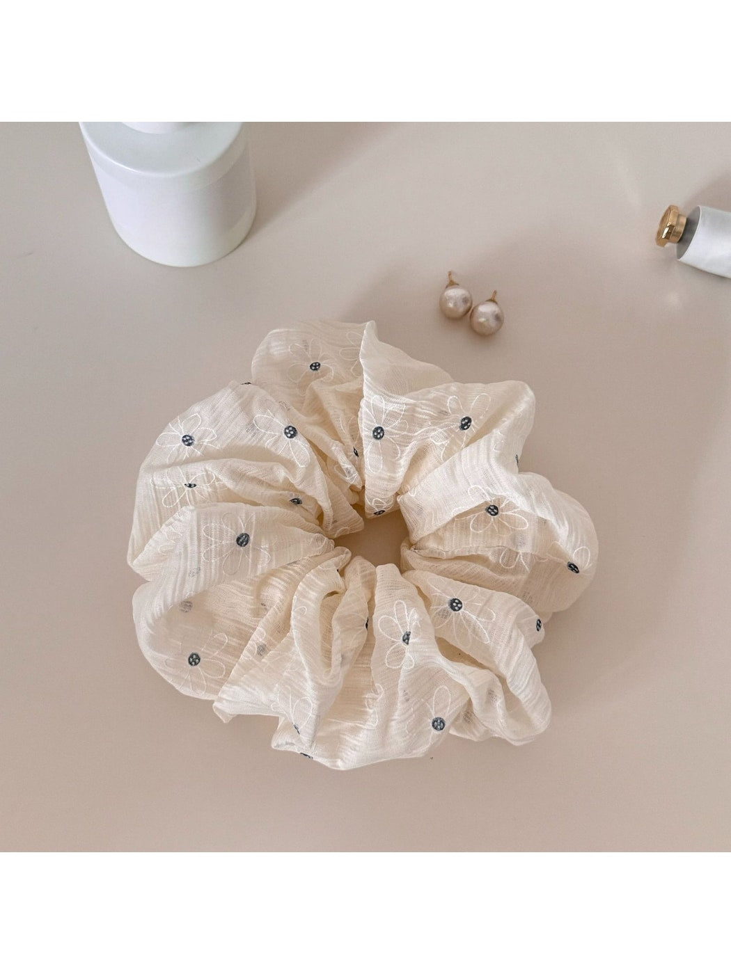 Gifty - Floral Print Polyester High Elastic Scrunchie