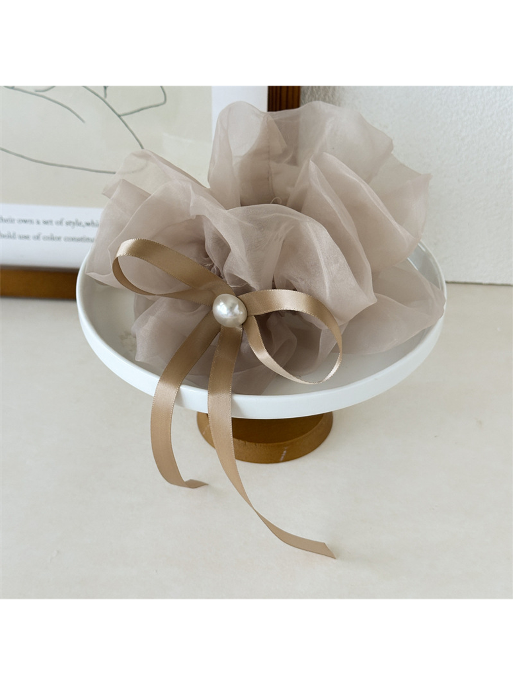 Gifty - Sheer Bow Ribbon Hair Scrunchie