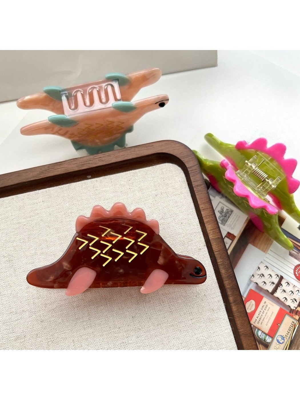 Beau - Three-Color Dinosaur Hair Clip