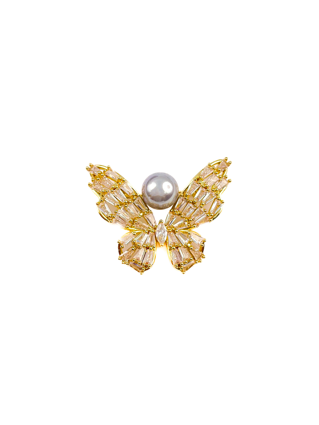 Brovia - Butterfly Detail Bow Shape Alloy Brooch