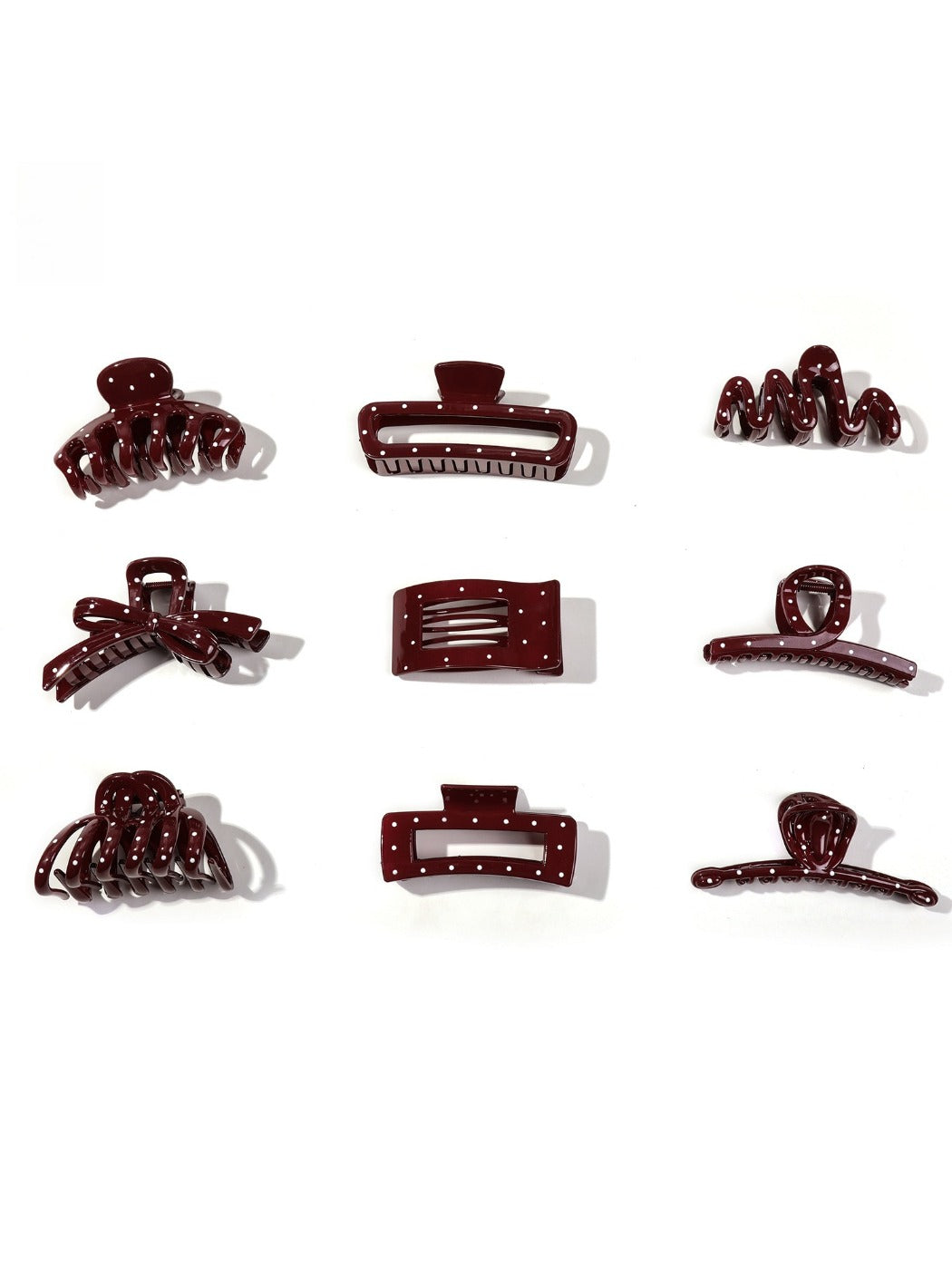 Beau - Stylish Wine Red Hair Claw Clips