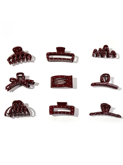 Beau - Stylish Wine Red Hair Claw Clips