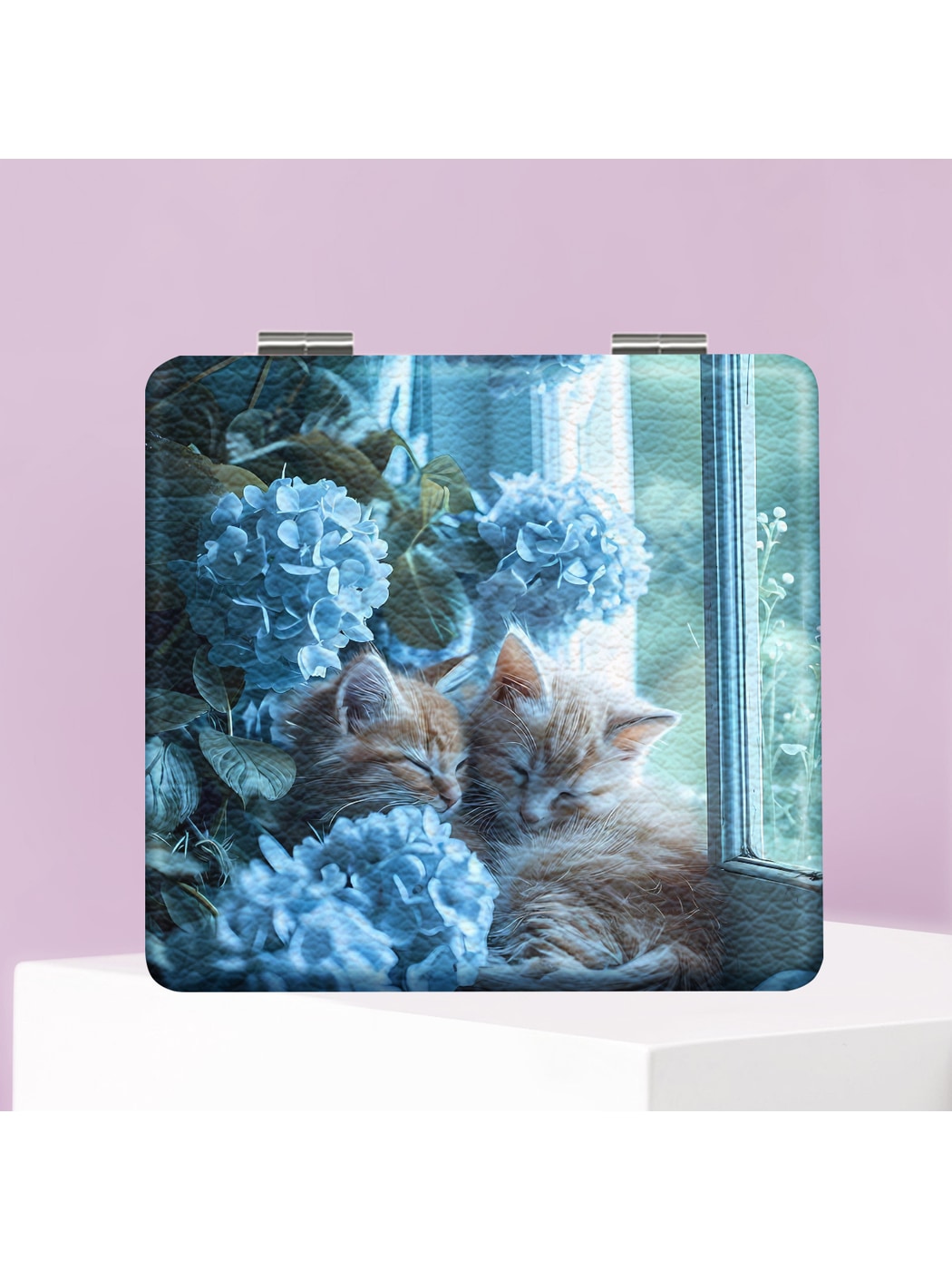 Mirroray - Cute Cat Print Portable Folding Makeup Mirror