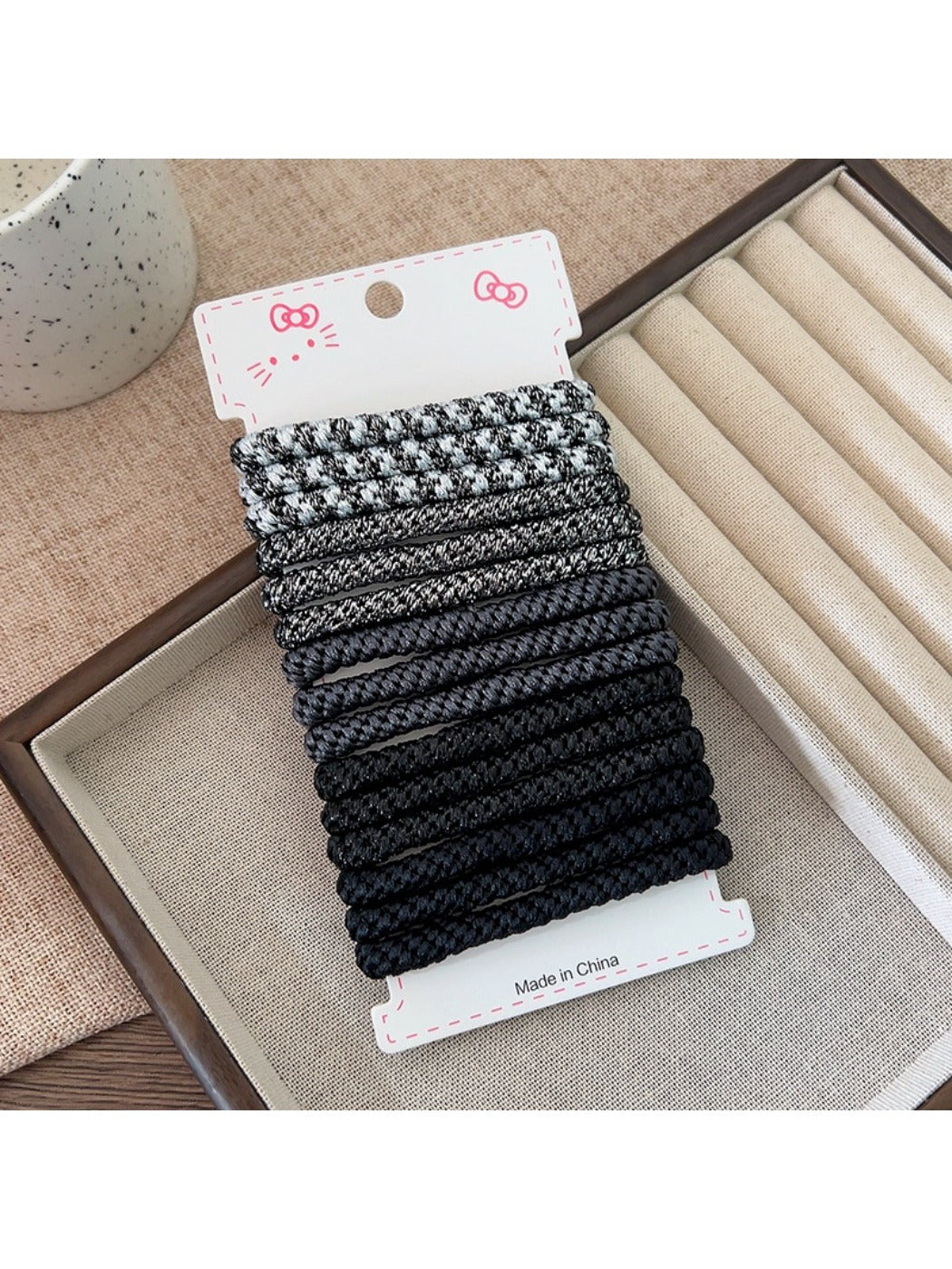 Gifty - Minimalist Braided Hair Ties Set Thick Scrunchies