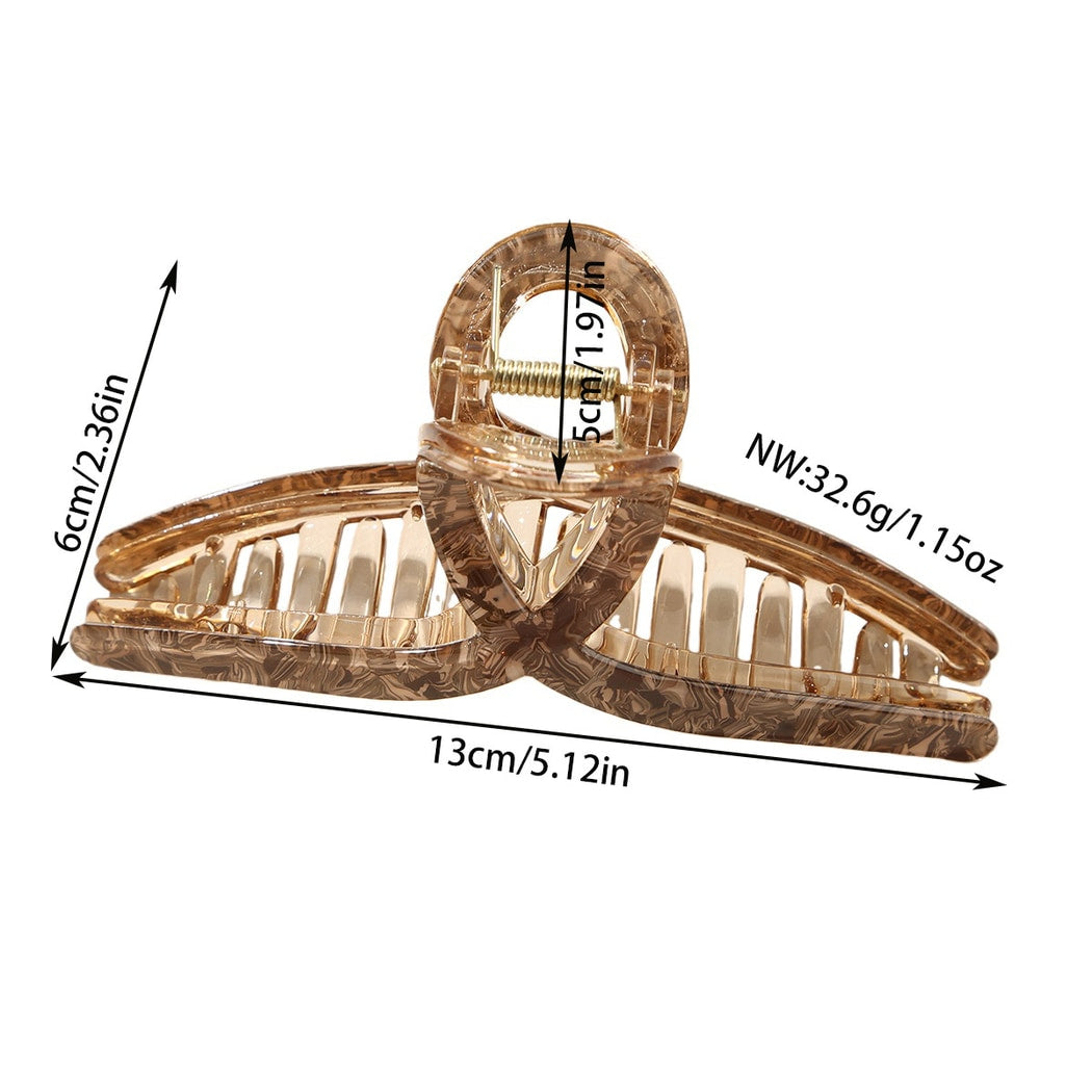 Beau - Geometric Acetate Hollow Wave Claw Hair Clip
