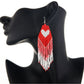 Earedge - Festive Heart Tassel Drop Earrings