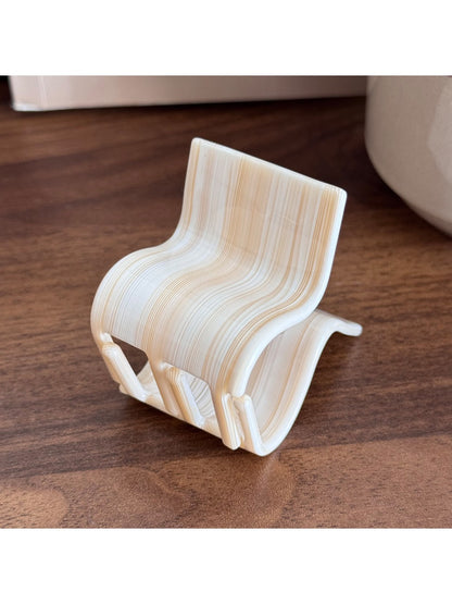 Beau - Textured Striped Acetate Elegant Ponytail Clip