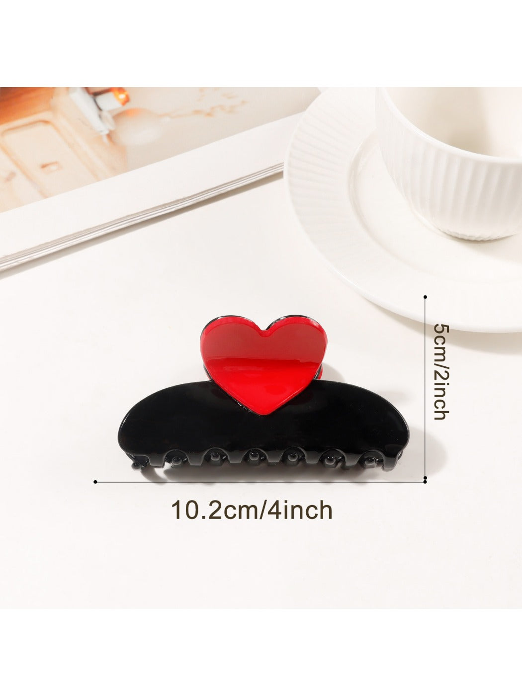 Beau - Valentine's Day Half Moon Hair Claw Clip