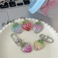 Keypus - Transparent Glitter Gradient Strawberry Keychain