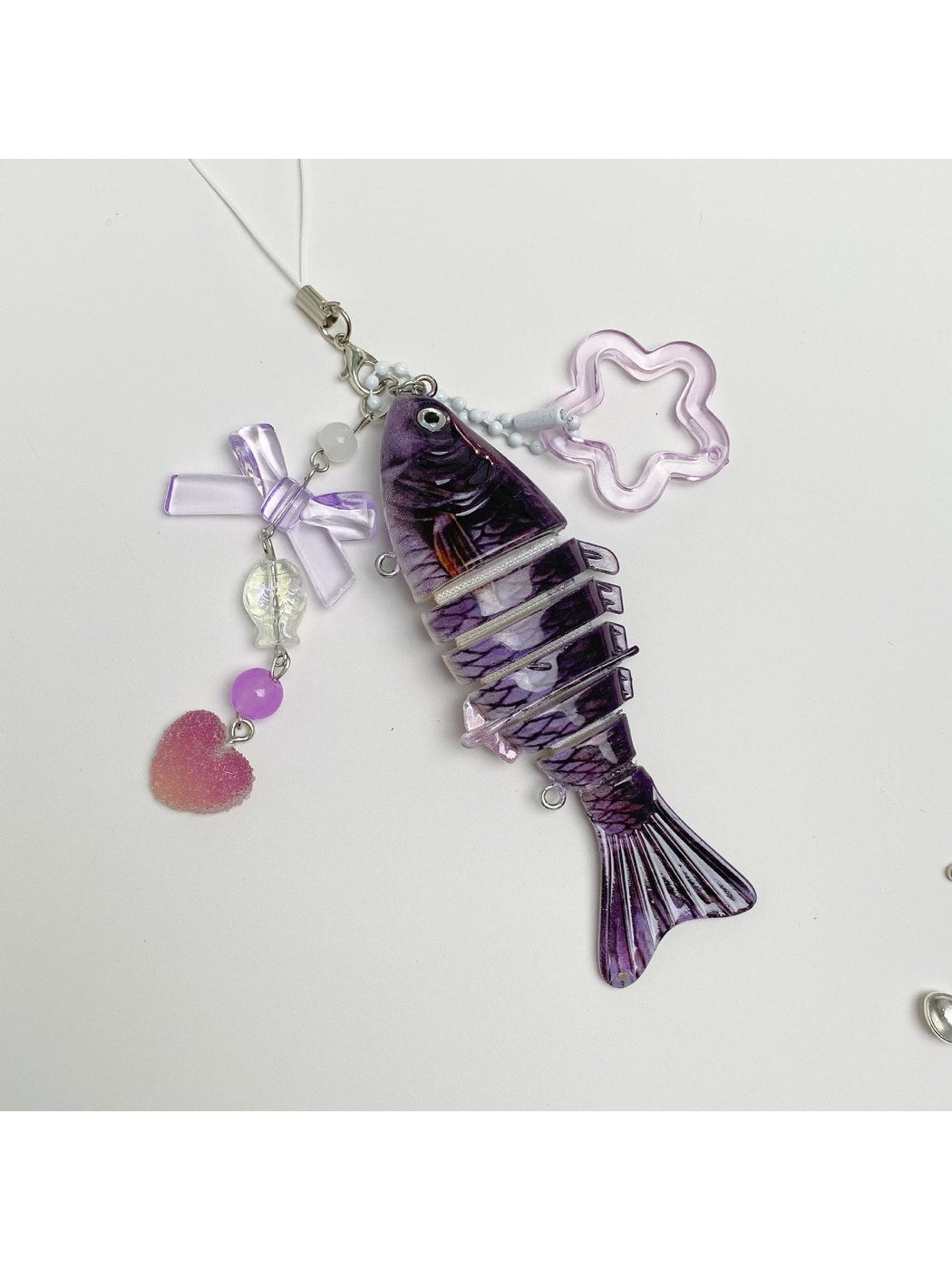 Keypus - Plastic Segmented Fish Bag Charm Keychain