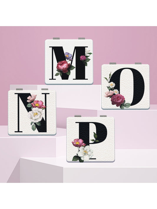 Mirroray - Floral and Letter Print Makeup Mirror