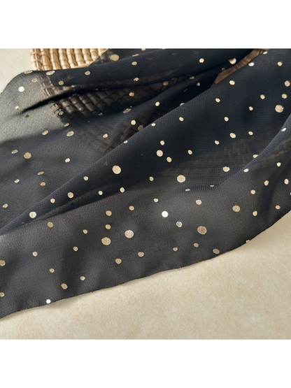 Gifty - Knotted Ribbon Dot Detail Hair Scrunchie