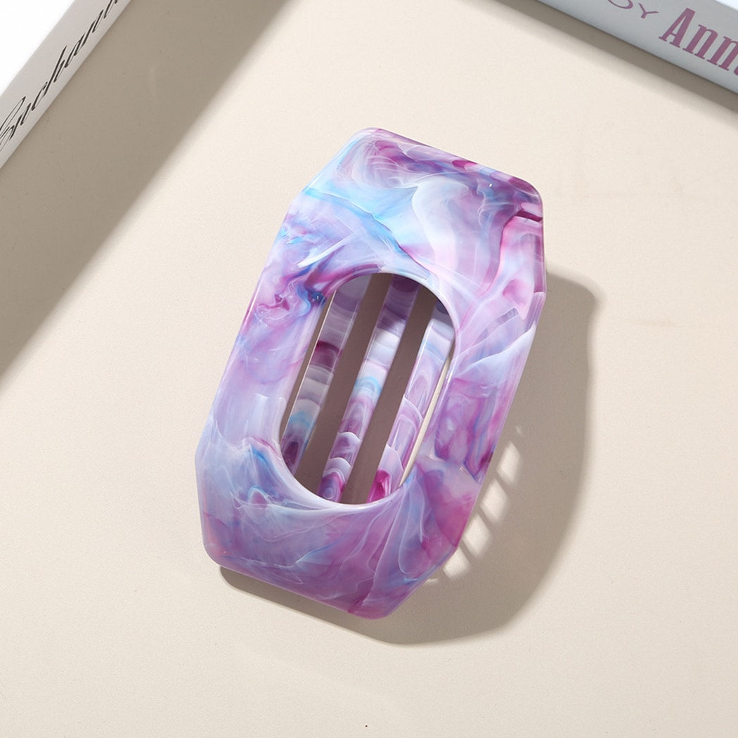 Beau - Marble Pattern Geometric Oval Hair Clip