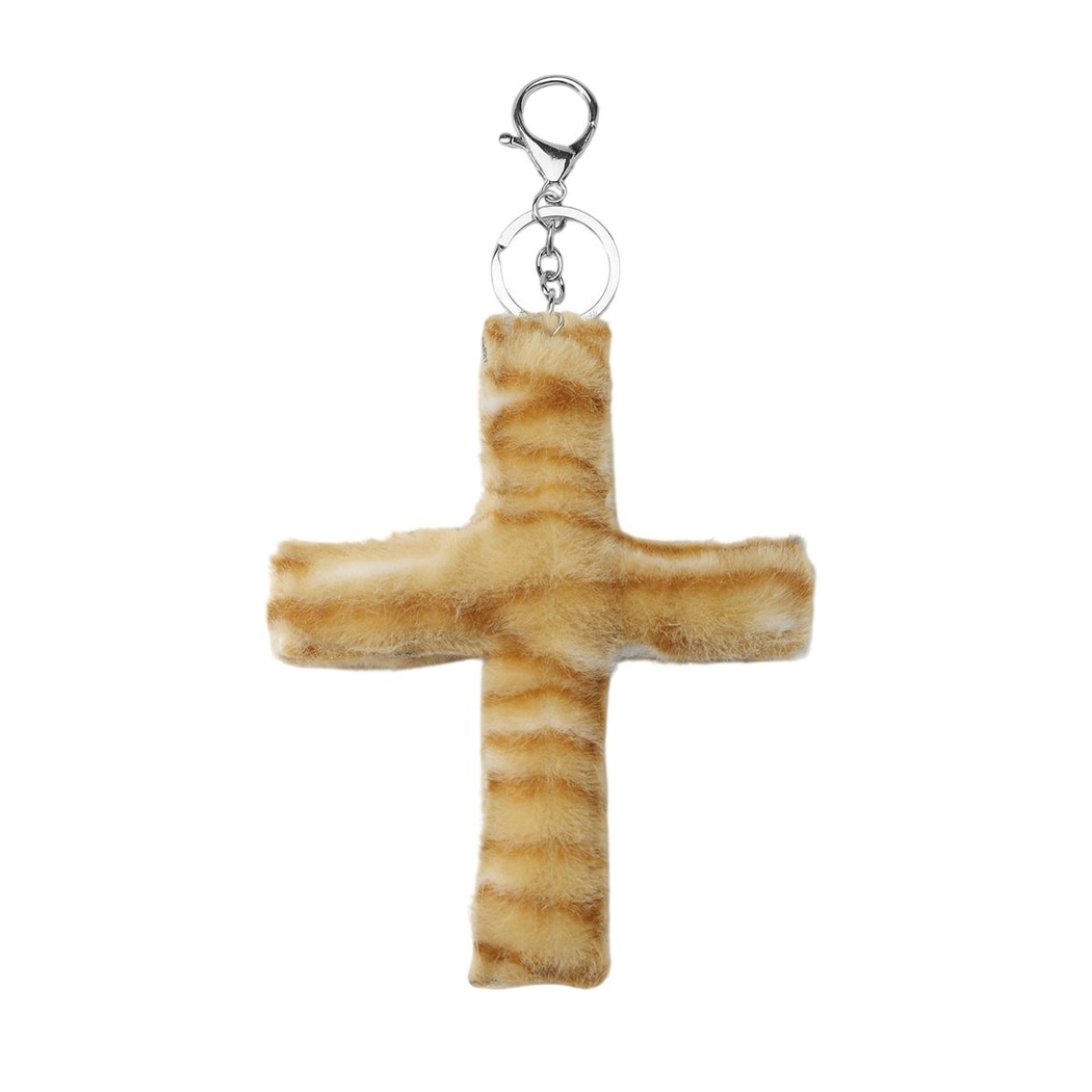 Keypus - Plush Print Detail Cross Keychain
