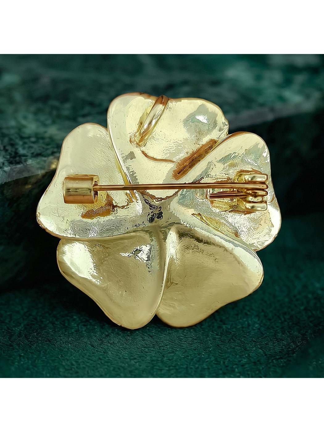 Brovia - Alloy Flower Brooch with Plated Finish