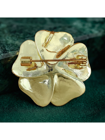 Brovia - Alloy Flower Brooch with Plated Finish