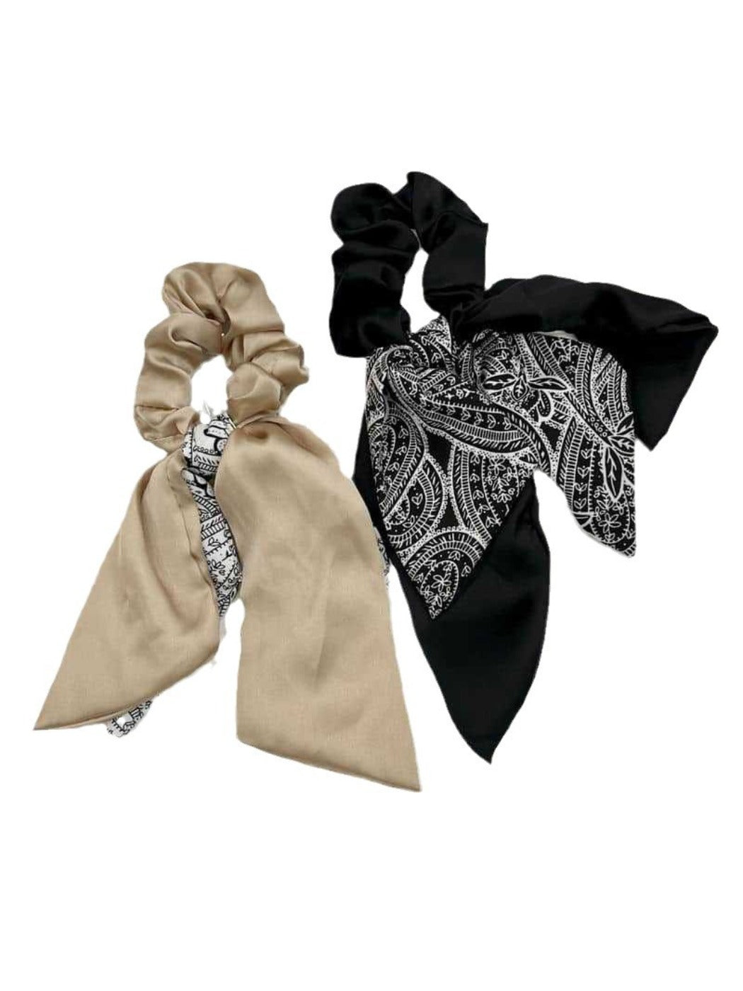 Gifty - Floral Bow Hair Scarf Ribbon Tie Elegant