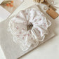 Gifty - Ruffled Floral Lace Edge Fabric Scrunchie