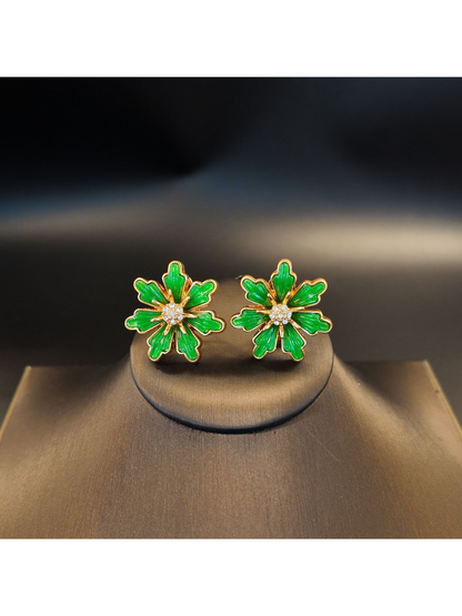 Brovia - Vintage Floral Petal Rhinestone Brooch