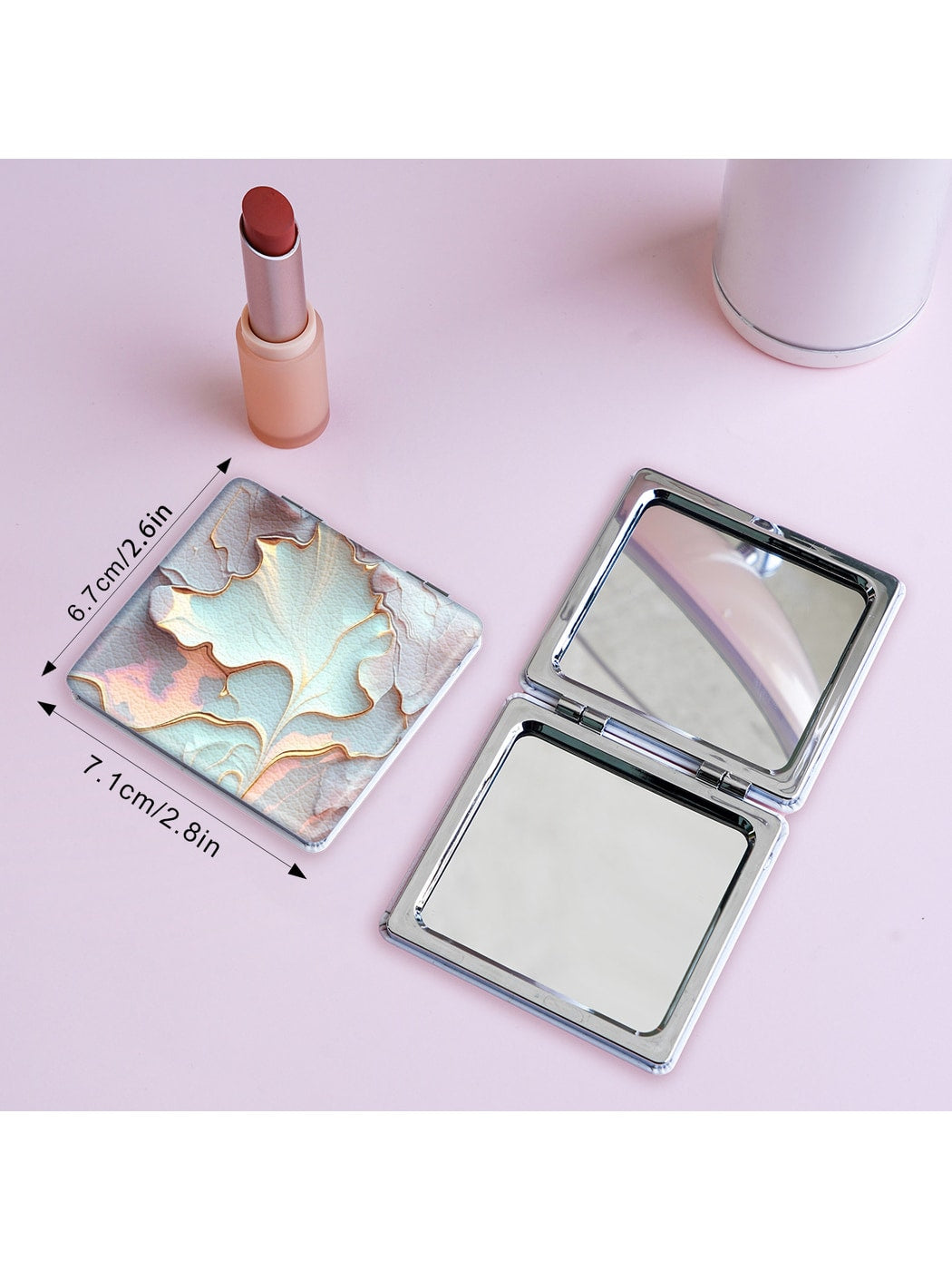 Mirroray - Abstract Pattern PU Folding Makeup Mirror