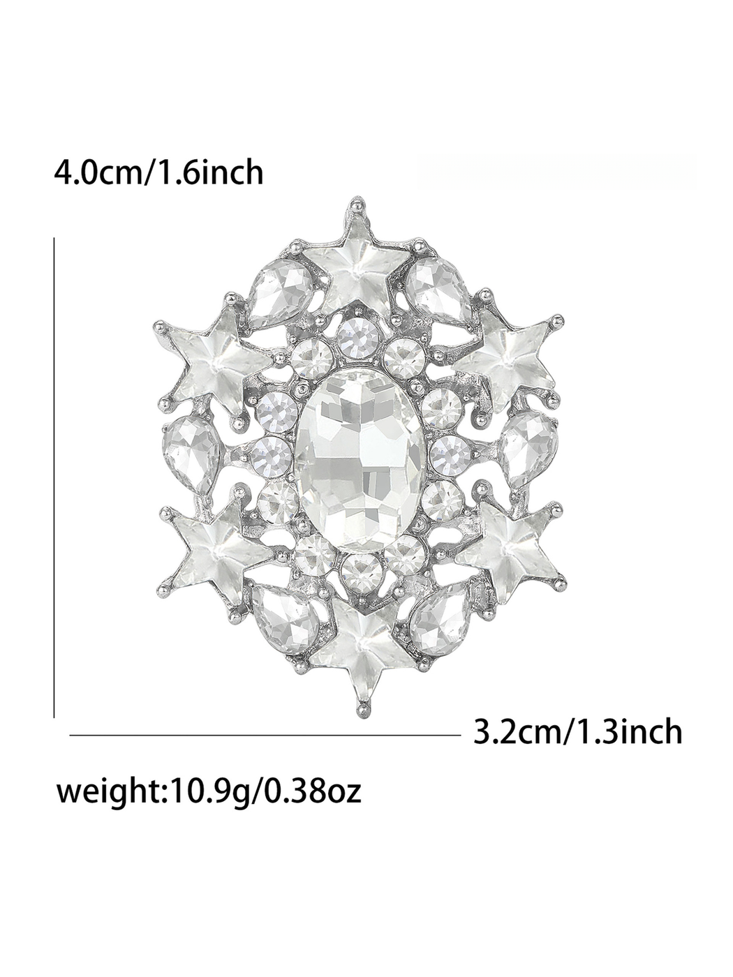 Brovia - Creative Alloy Glass Inlay Pin Brooch