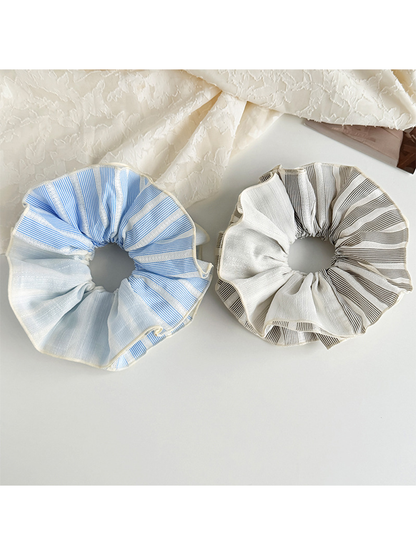 Gifty - Layered Striped Oversized Hair Scrunchie