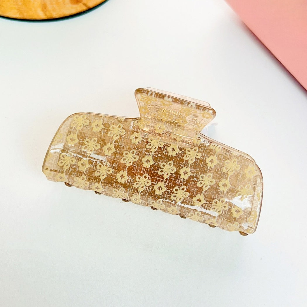 Beau - Sweet Style Floral Pattern Claw Clip