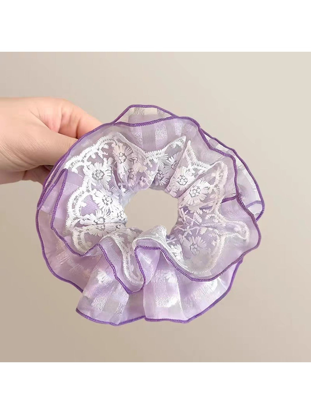 Gifty - Plaid Bow Lace Hair Ties