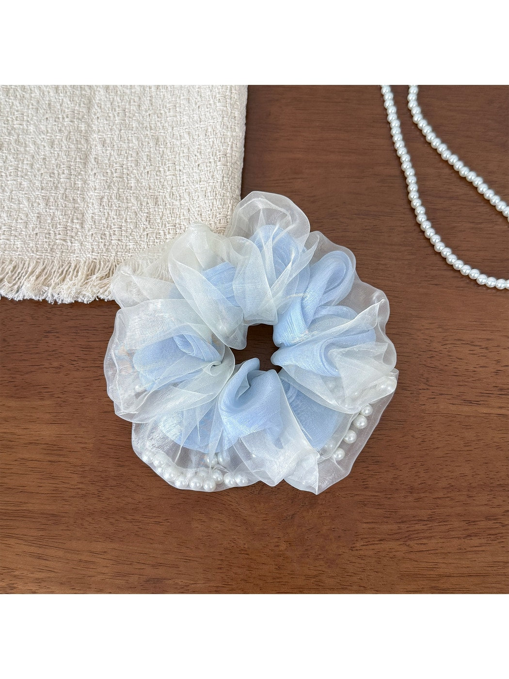 Gifty - Puffy Pleated Mesh Scrunchie