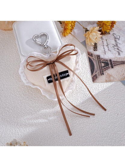 Keypus - Denim Lace Heart Bag Charm