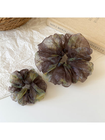 Gifty - Ruffled Mesh Polyester Scrunchie