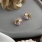 Earedge - Oil Painting Style Purple Tulip Earrings