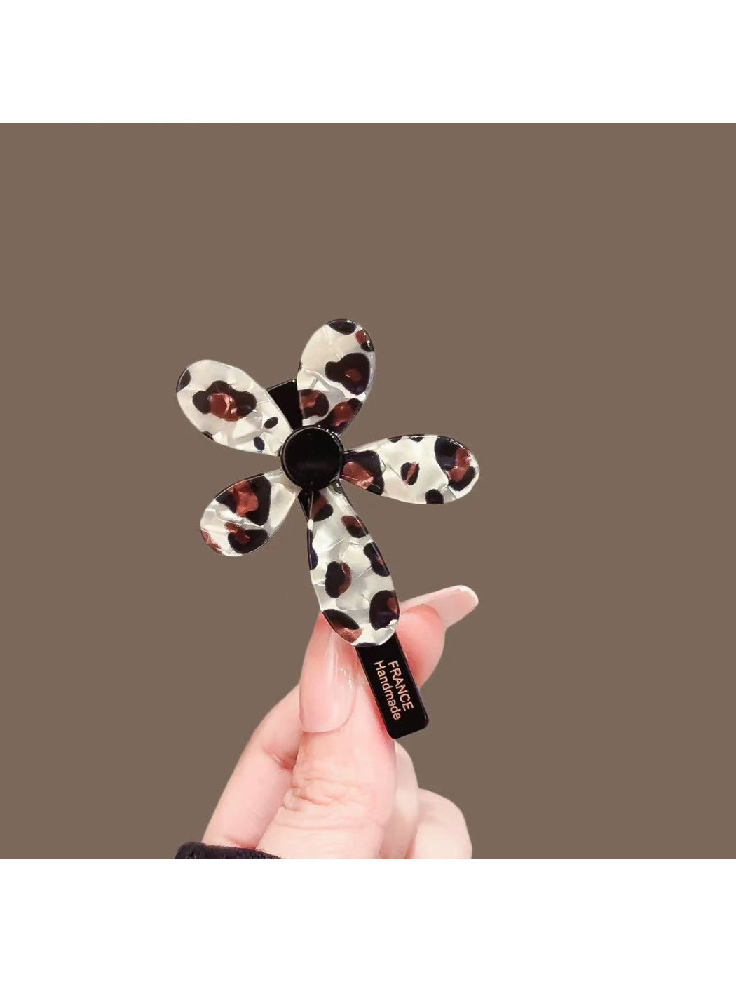 Beau - Leopard Printed Floral Hair Clip