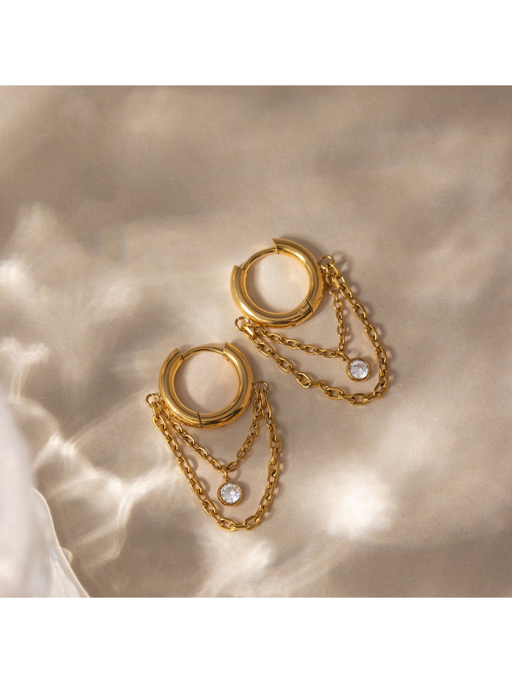 Earedge - Dainty Chain & Tassel Drop Earrings