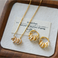 Earedge - Round Layered Alloy Geometric Earrings