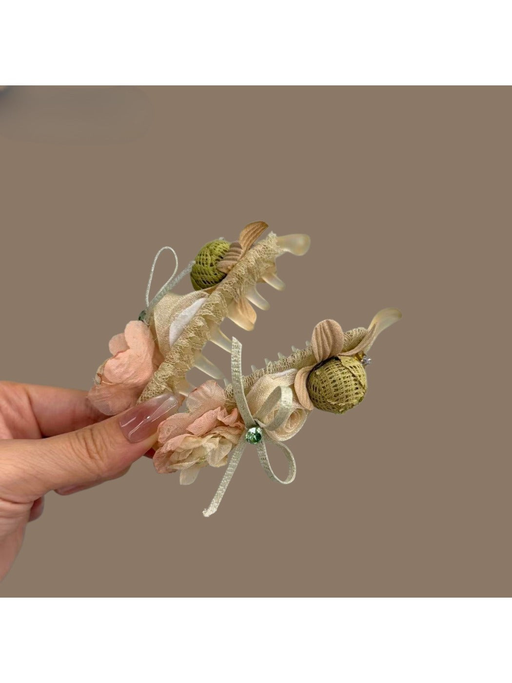 Close-up of Beau 3D flower hair clip showing petal details