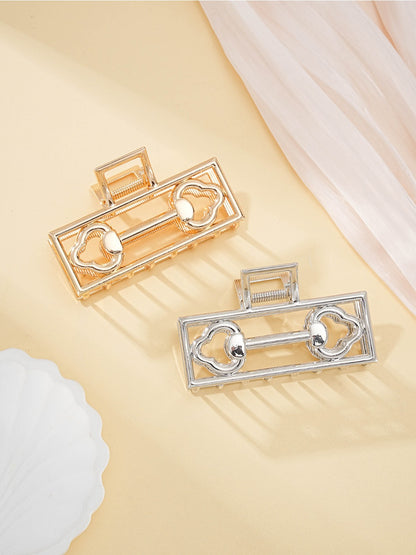 Side angle of Beau Mysterious Retro Square Hair Clip showing clip mechanism