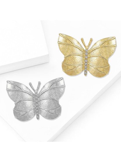 Brovia - Butterfly Rhinestone Alloy Animal Brooch Pin