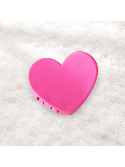 Beau - Matte Heart Shape Plastic Hair Claw Clip